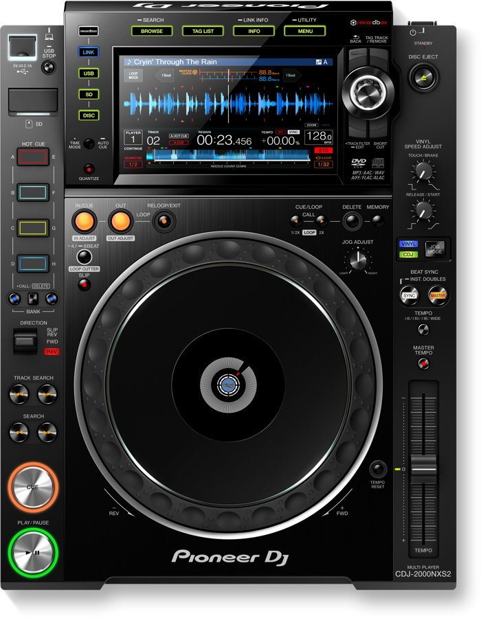 Reproductor Pioneer DJ CDJ-2000NXS2 visto desde arriba